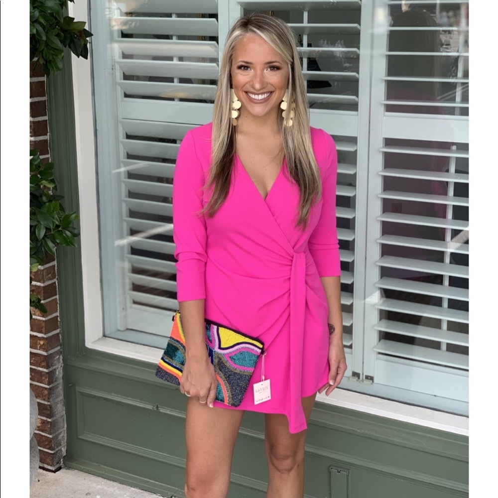 Karlie Hot Pink Wrap Romper - Small
